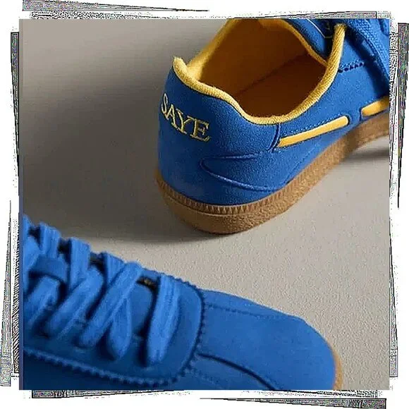 Blue & Yellow Retro 70's Inspired "M70 Dart" Vegan Suede Sneakers (EU 37) SAYE - Picture 2 of 4